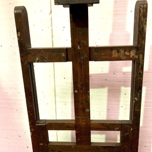 Solid oak rack and pinion painting easel – 19th century