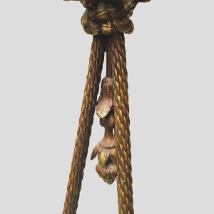 Kroonluchter in Lodewijk XVI-stijl van brons met kandelaars van mat glas – 20e eeuw