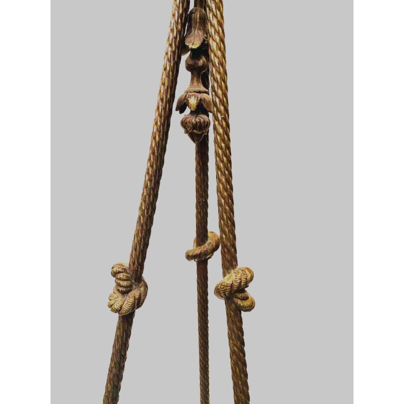 Louis XVI style chandelier in bronze with frosted glass candle holders – 20th century