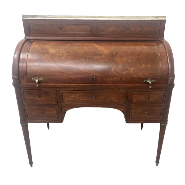 Louis XVI style mahogany roll-top desk – 19th century