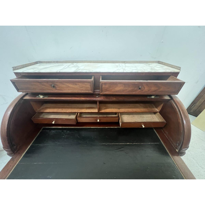 Louis XVI style mahogany roll-top desk – 19th century