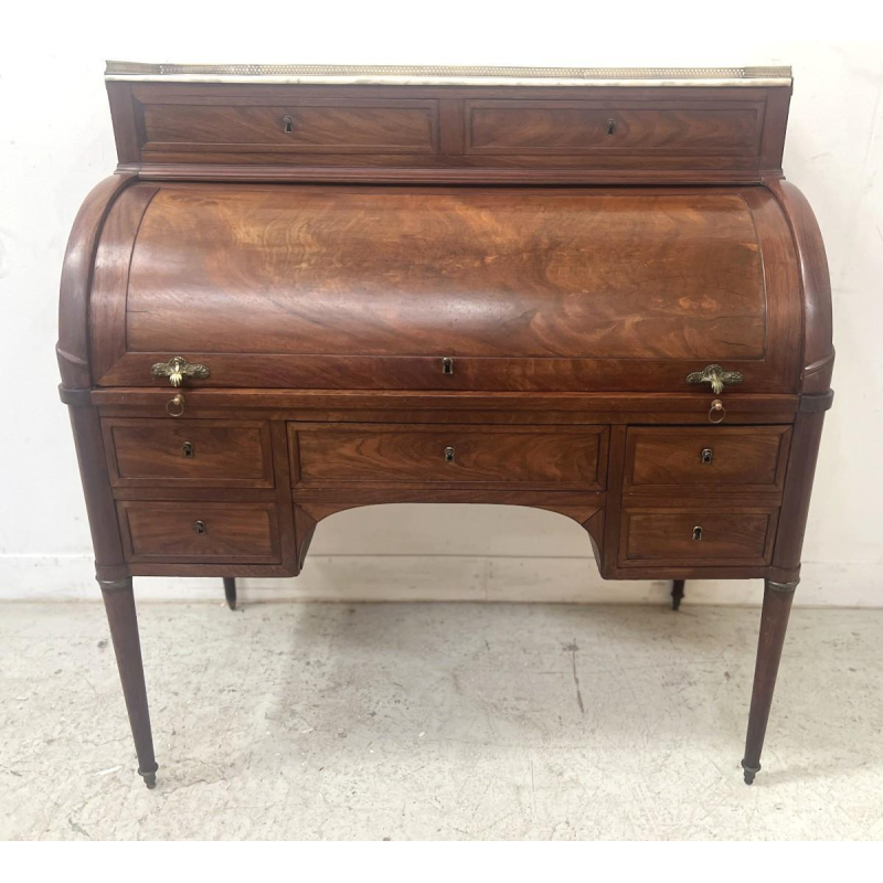 Mahoniehouten rolbureau in Lodewijk XVI-stijl – 19e eeuw