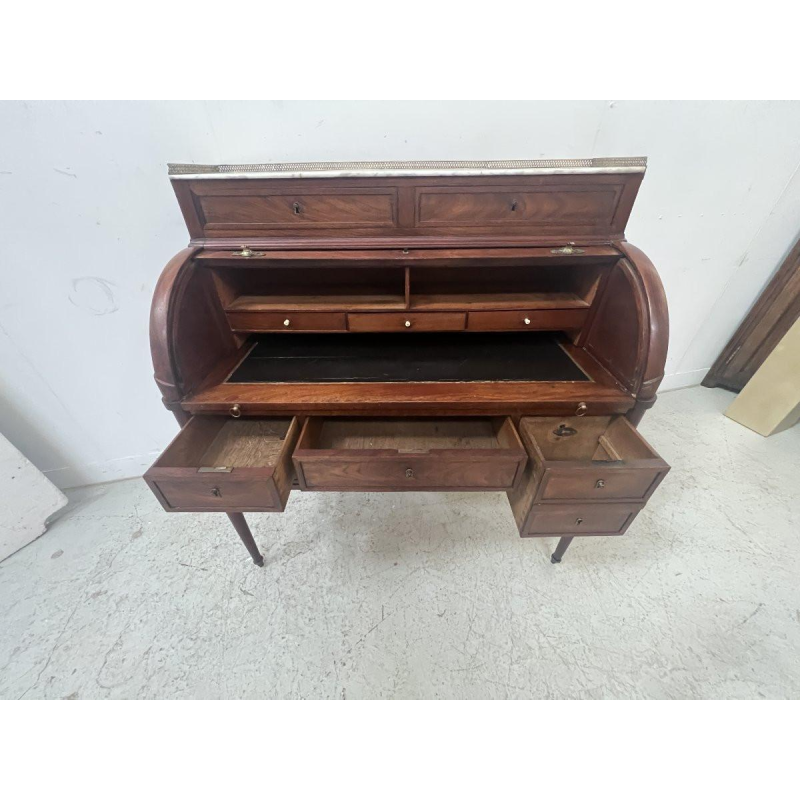 Louis XVI style mahogany roll-top desk – 19th century