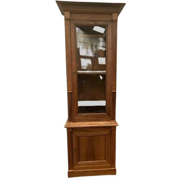 Two-part Directoire-style display cabinet in solid walnut – 20th century