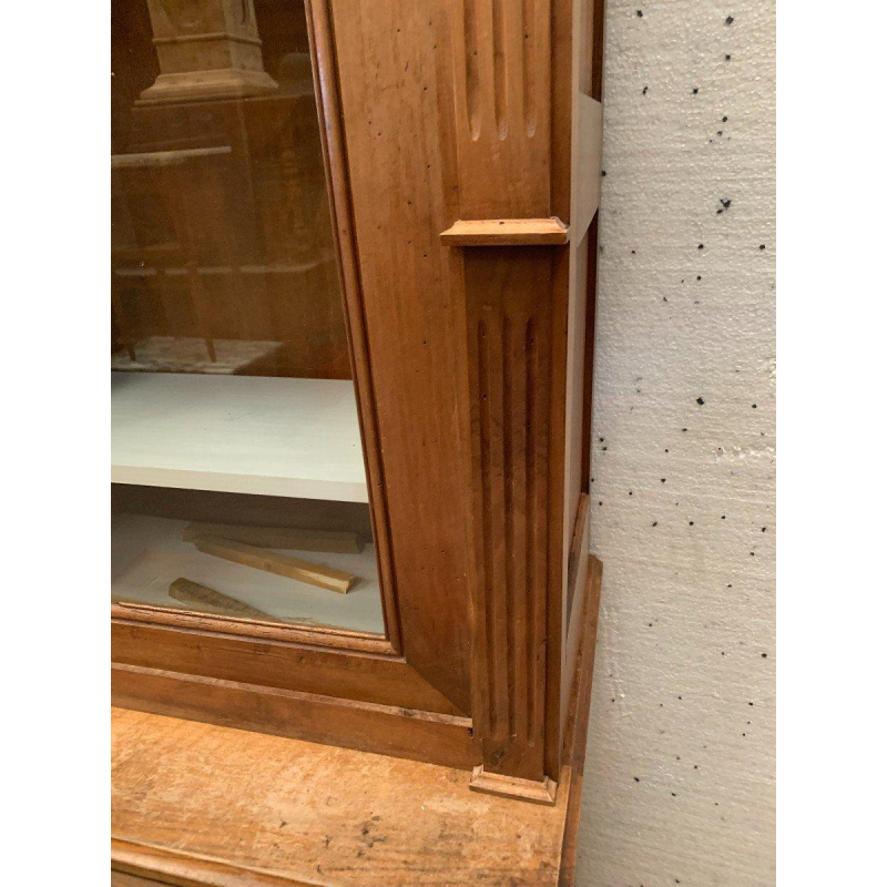 Two-part Directoire-style display cabinet in solid walnut – 20th century