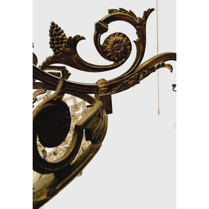 Louis XV style chandelier in bronze and frosted glass – early 20th century