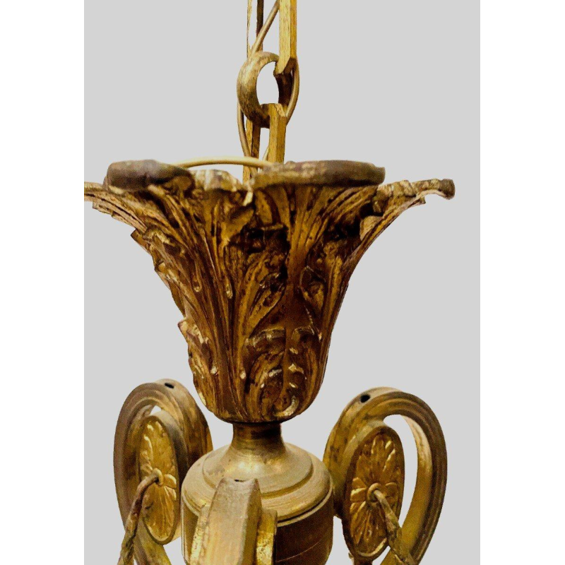 Louis XV style chandelier in bronze and frosted glass – early 20th century