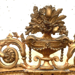 Louis XVI style mirror in wood and gilded stucco – 19th century