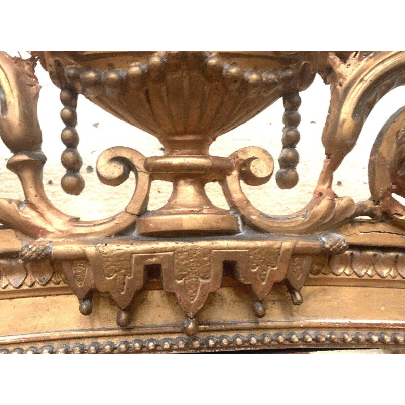Miroir de style Louis XVI en bois et stuc doré – XIXᵉ siècle