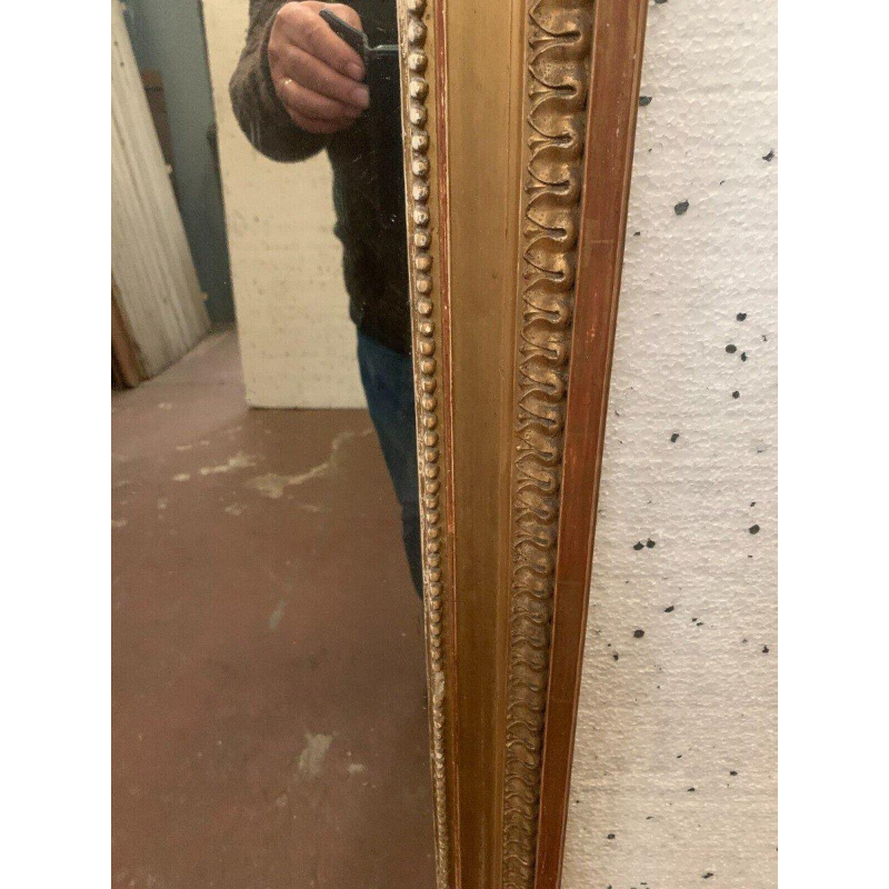 Louis XVI style mirror in wood and gilded stucco – 19th century