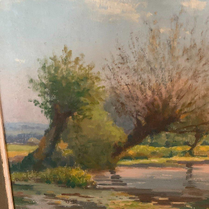 De heer Deschoot "Landschap op het platteland", olieverf op doek – 20e eeuw