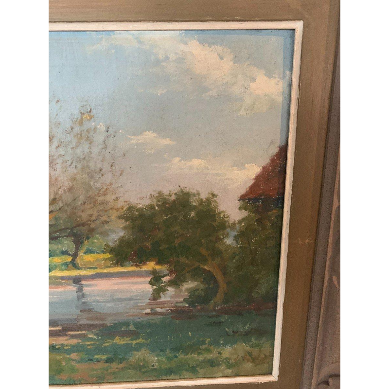 De heer Deschoot "Landschap op het platteland", olieverf op doek – 20e eeuw