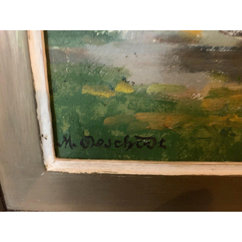 M. Deschoot "Paysage de campagne" huile sur toile – XXᵉ siècle