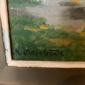 M. Deschoot "Paysage de campagne" huile sur toile – XXᵉ siècle