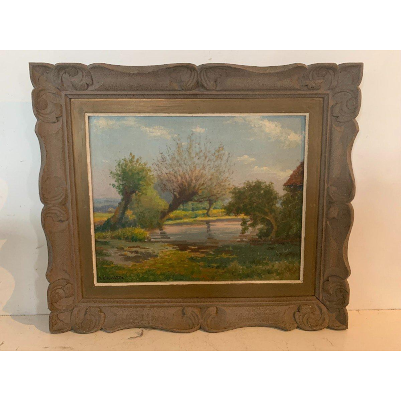Mr. Deschoot "Countryside Landscape" oil on canvas – 20th century