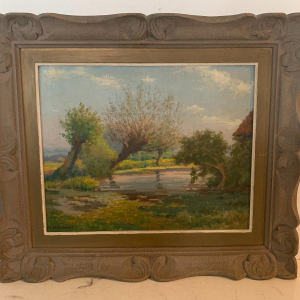 Mr. Deschoot "Countryside Landscape" oil on canvas – 20th century