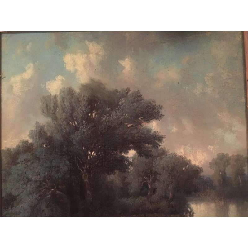 W. Wintz, pastel "Koeienkudde bij de vijver", 1854