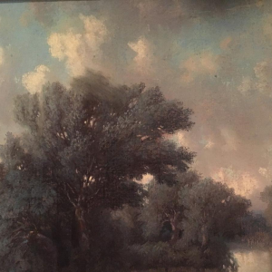 W. Wintz, pastel "Herd of cows at the pond", 1854