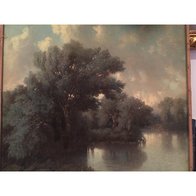 W. Wintz, pastel "Herd of cows at the pond", 1854