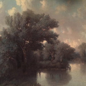 W. Wintz, pastel "Herd of cows at the pond", 1854