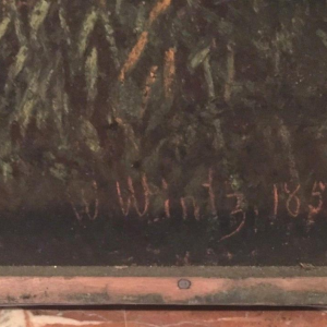 W. Wintz, pastel « Troupeau de vaches à l’étang », 1854