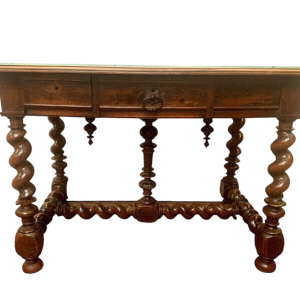 Louis XIII style carved walnut writing desk, 19th century