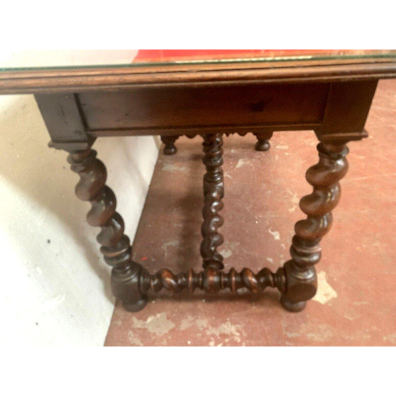 Louis XIII style carved walnut writing desk, 19th century