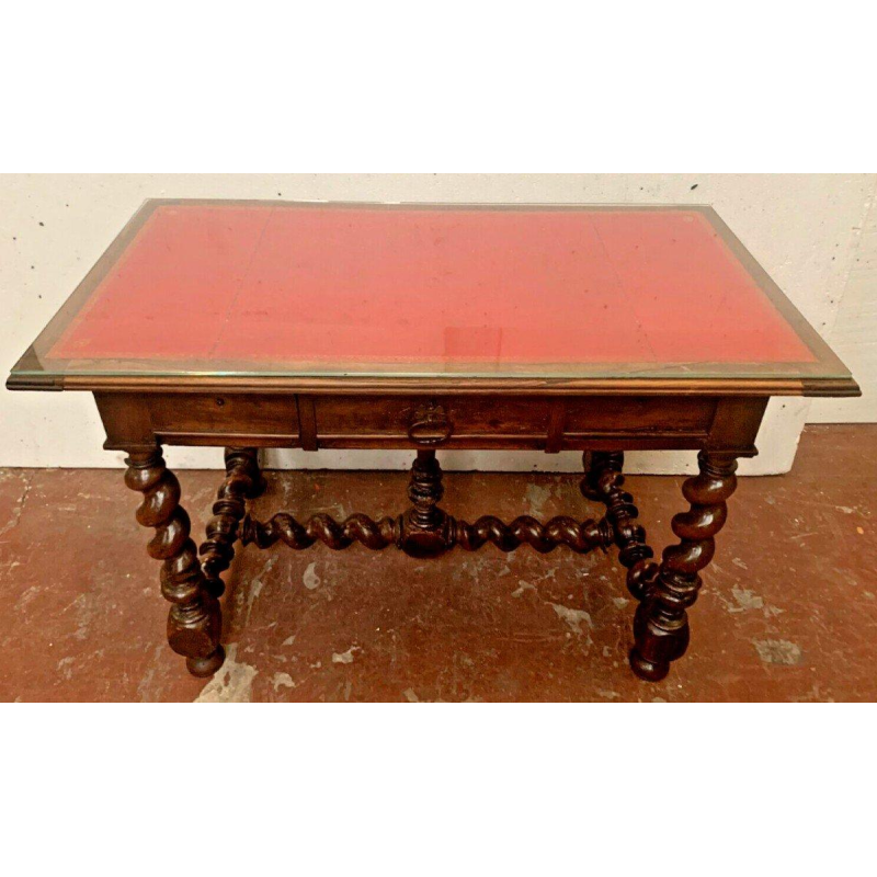 Louis XIII style carved walnut writing desk, 19th century