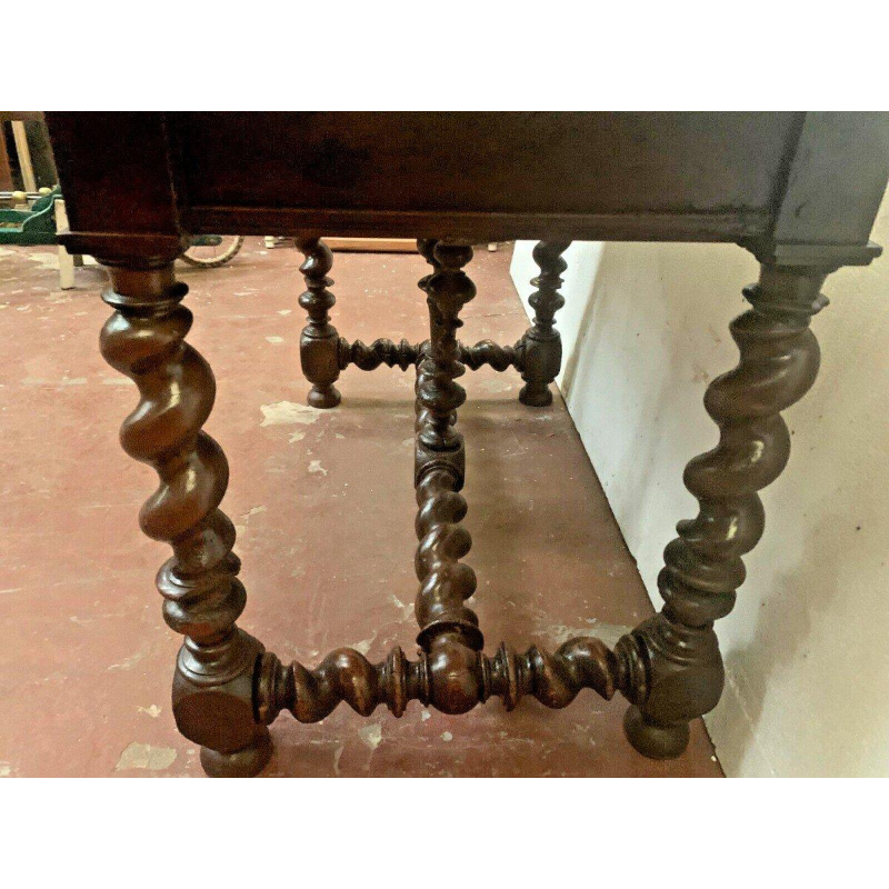 Louis XIII style carved walnut writing desk, 19th century
