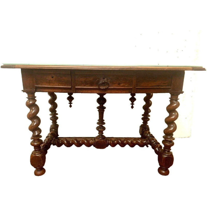 Louis XIII style carved walnut writing desk, 19th century