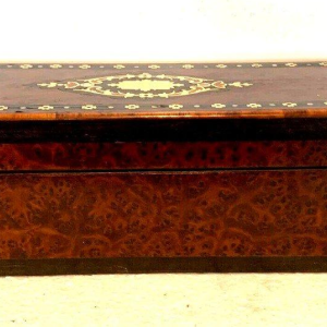 Napoleon III glove box in thuya burl and Boulle marquetry, 19th century
