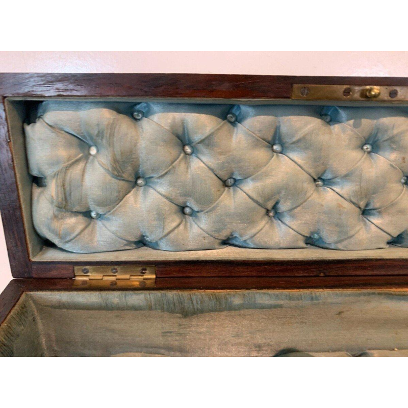 Boîte à gants Napoléon III en loupe de thuya et marqueterie Boulle, XIXᵉ siècle