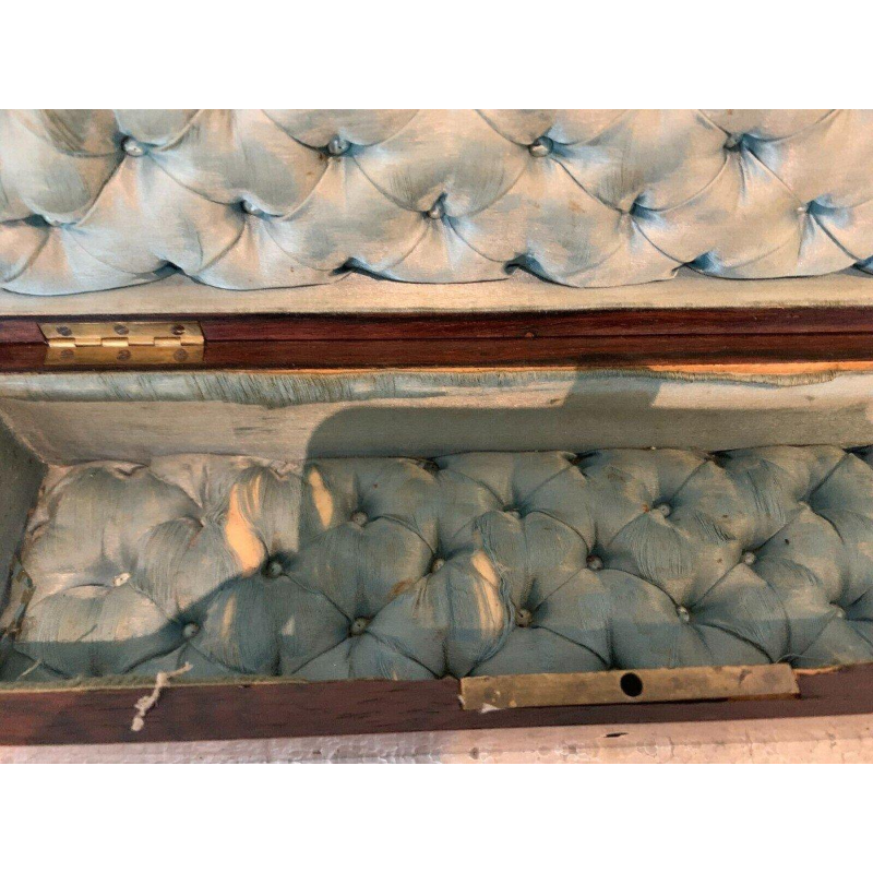 Boîte à gants Napoléon III en loupe de thuya et marqueterie Boulle, XIXᵉ siècle