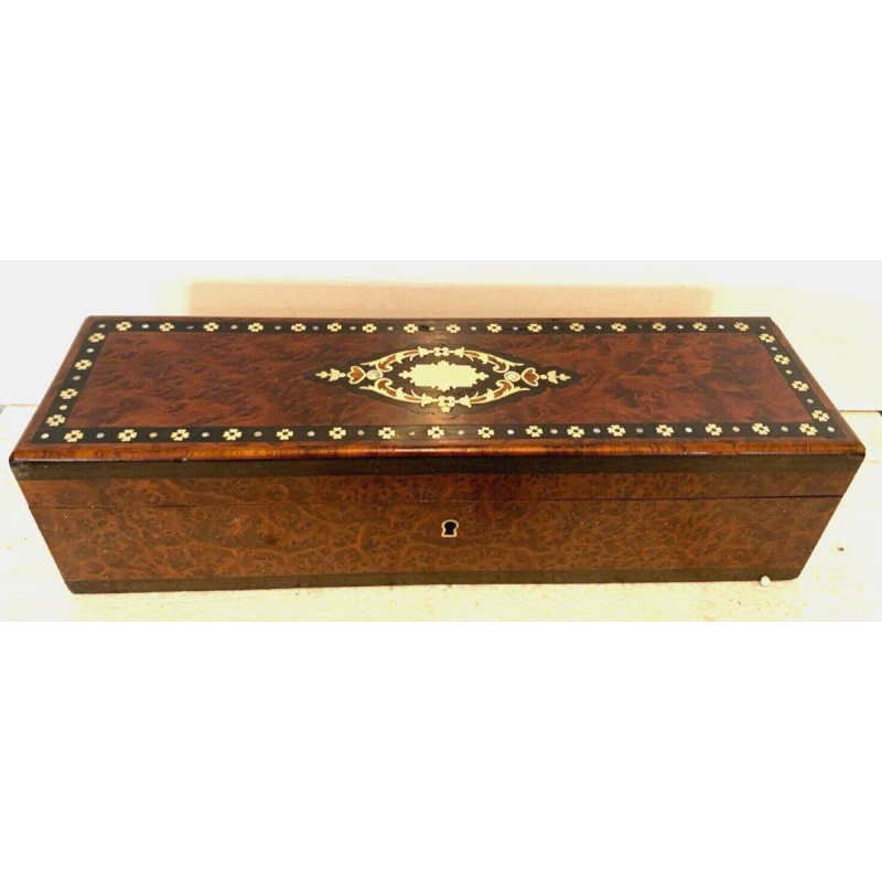 Napoleon III glove box in thuya burl and Boulle marquetry, 19th century