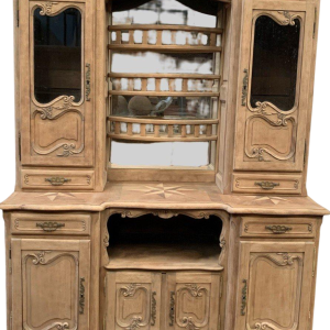 Tweedelig dressoir in Louis XV-stijl van massief eikenhout, 20e eeuw.