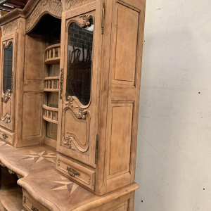 Two-part Louis XV style buffet in solid oak, 20th century