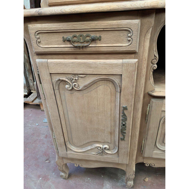 Two-part Louis XV style buffet in solid oak, 20th century
