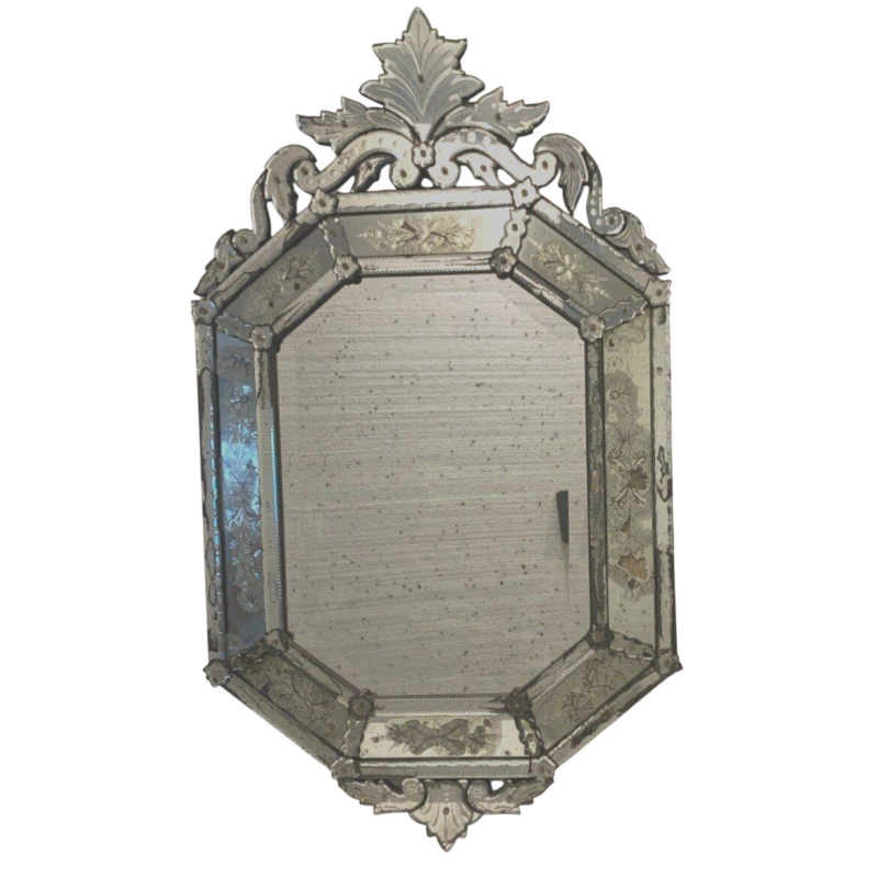 Miroir vénitien à pare-close et fronton, début XXᵉ siècle