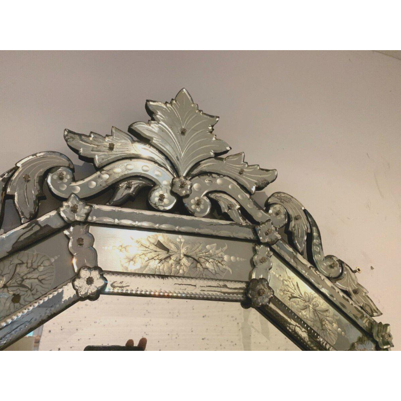 Venetian mirror with a frame and pediment, early 20th century