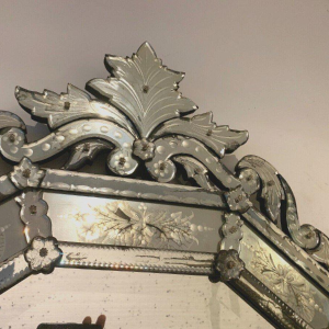 Venetian mirror with a frame and pediment, early 20th century