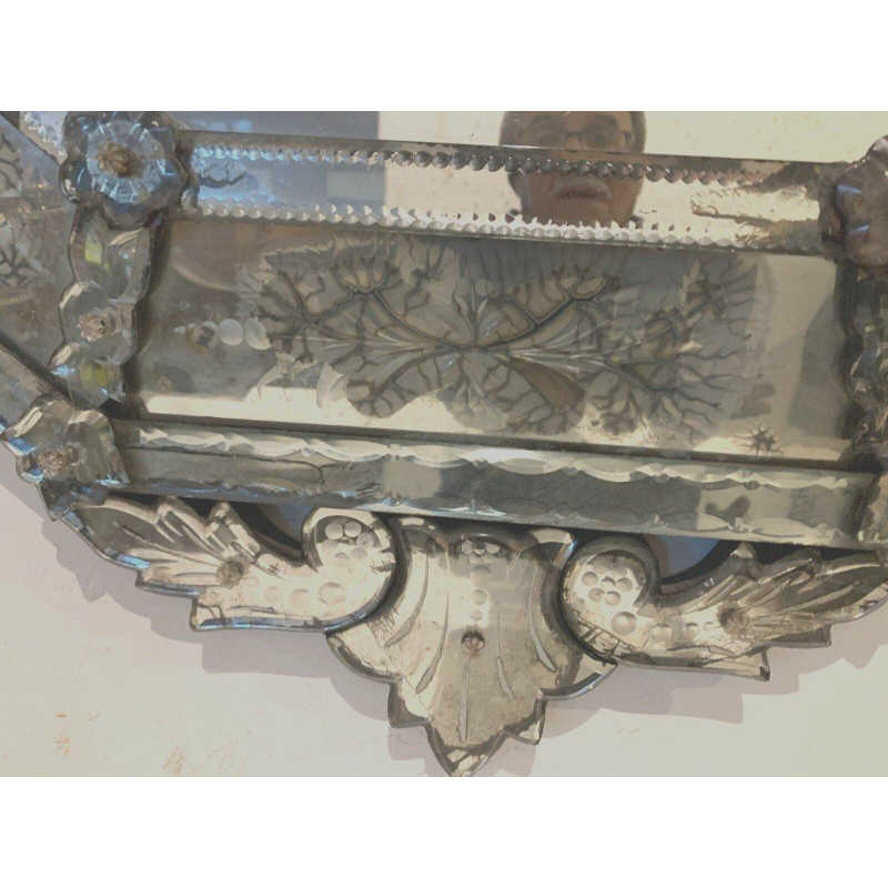 Venetian mirror with a frame and pediment, early 20th century