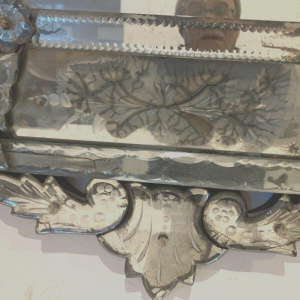 Venetian mirror with a frame and pediment, early 20th century