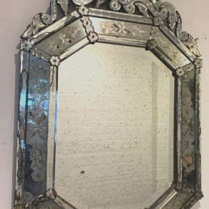 Venetian mirror with a frame and pediment, early 20th century