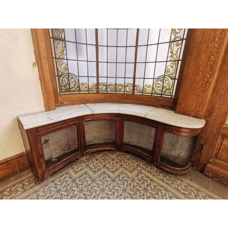 Alfred Labille, verticaal erkerraam in gebrandschilderd glas, 1913