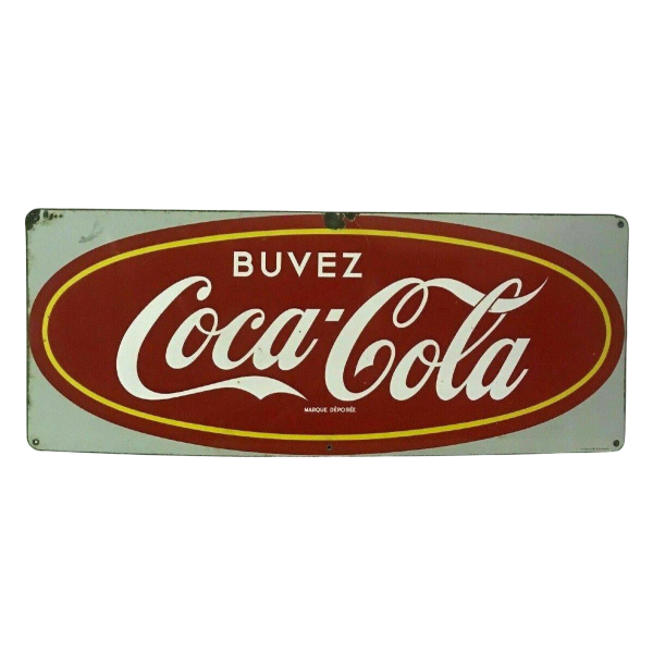 Emaille bord "Drink Coca-Cola" 20e eeuw