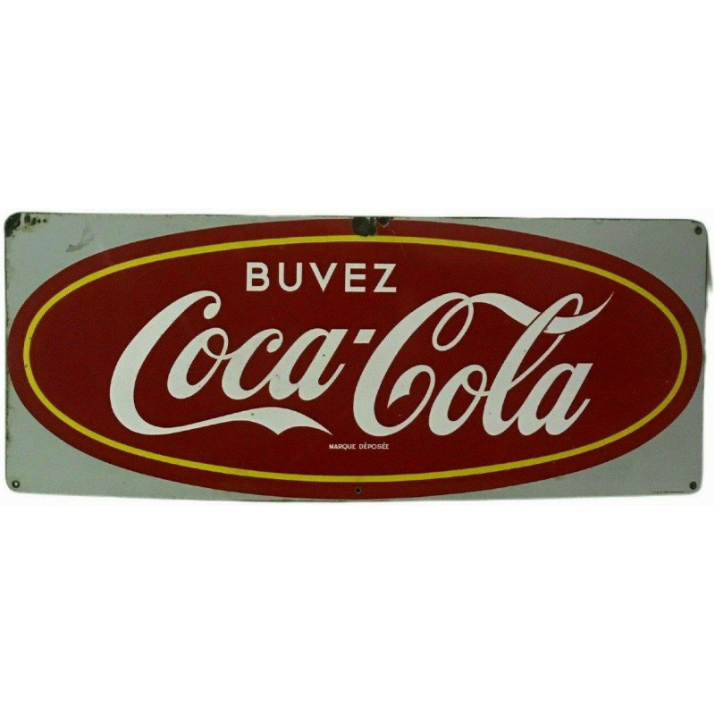 Plaque émaillée « Buvez Coca-Cola » XXᵉ siècle