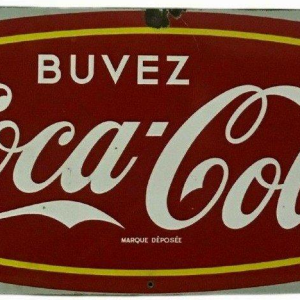 Plaque émaillée « Buvez Coca-Cola » XXᵉ siècle