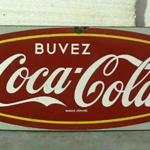 Plaque émaillée « Buvez Coca-Cola » XXᵉ siècle