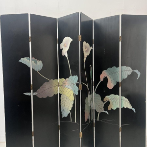 A six-panel painted folding screen, 20th century