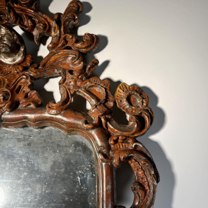 Italian Baroque mirror, openwork carved wood - 18th century
